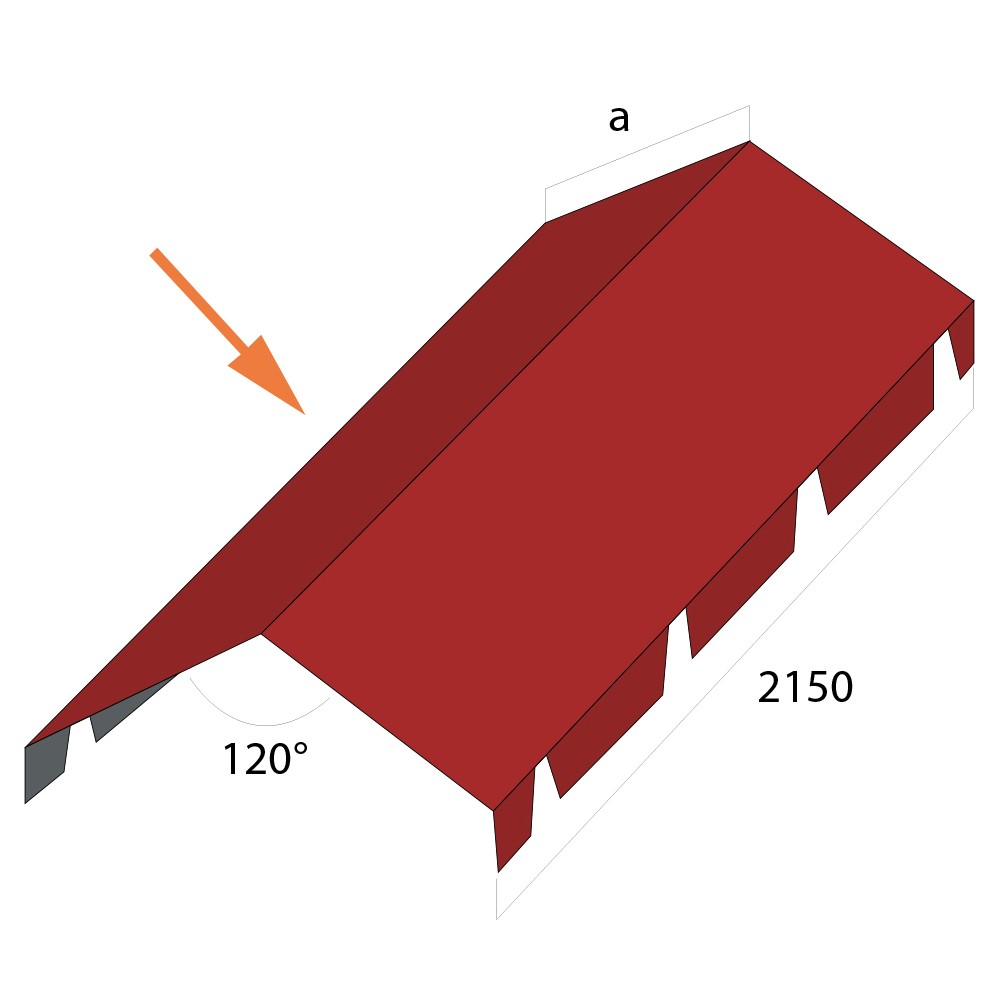 Faitière double crantée - Rouge