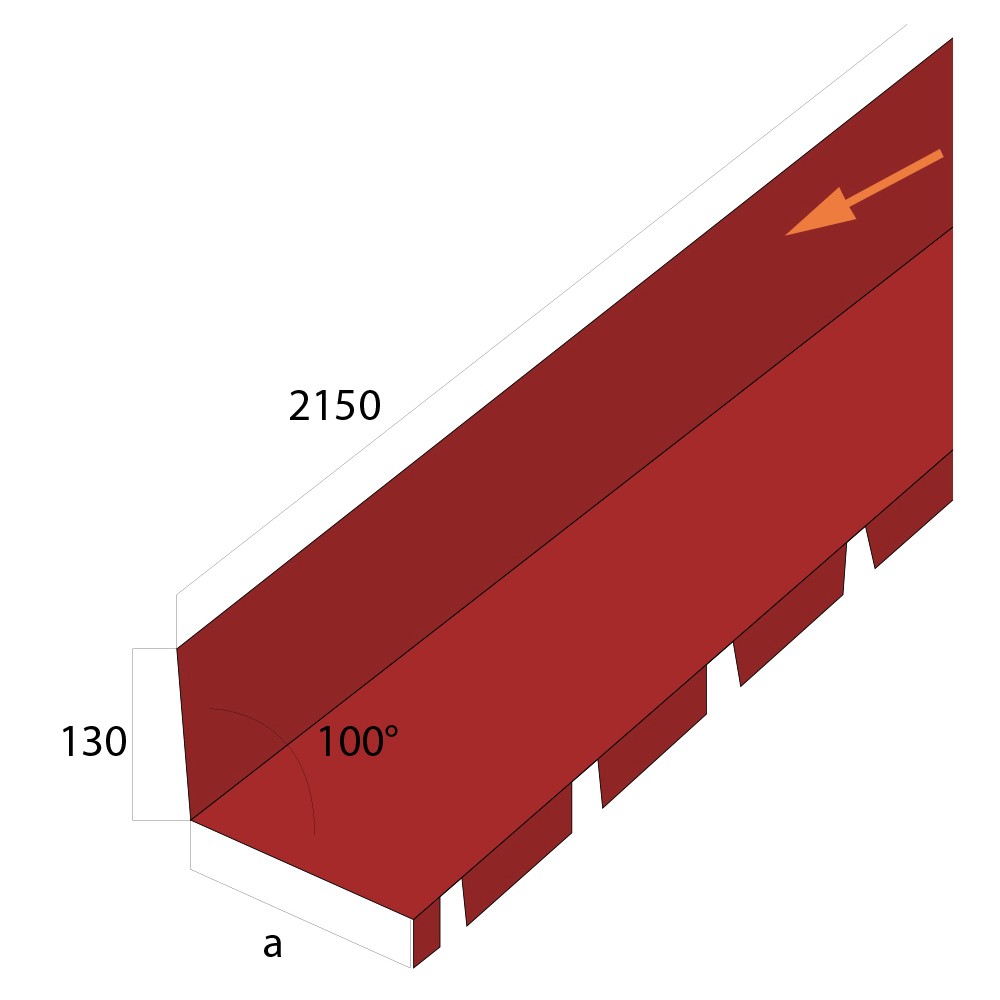 Faitage contre mur - Rouge